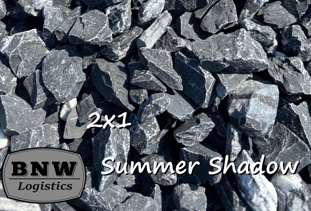 Black stones with BNW Logistics logo, Summer Shadow.