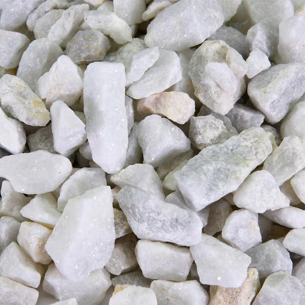 Close-up of white decorative stones.
